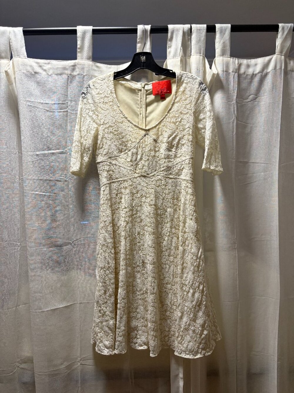 Z Spoke by Zac Posen — Ivory Allover Lace Fit & Flare Cocktail Dress (US 2)